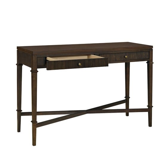 Fluted 2-Drawer Storage Console Table - Brown MDF