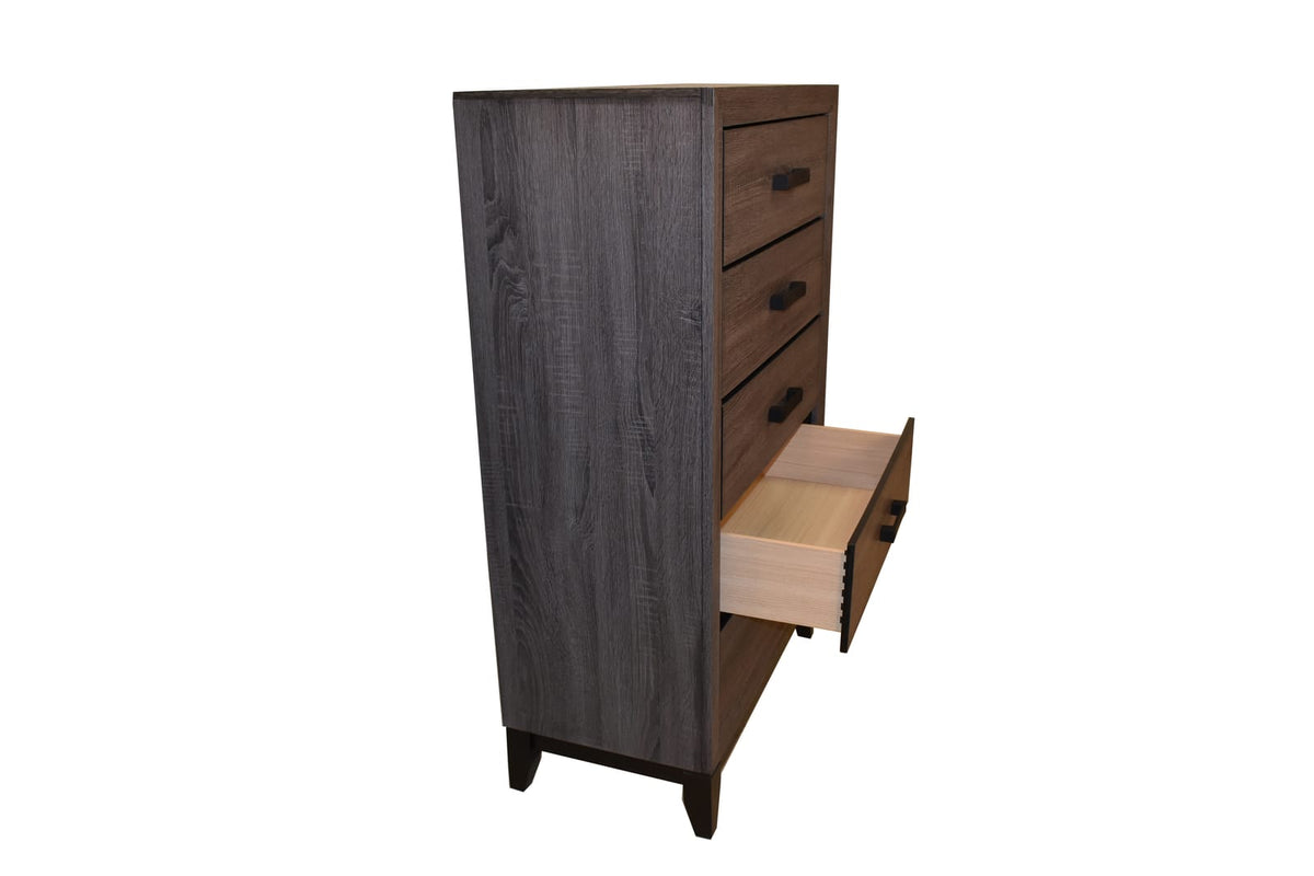Gray 5-Drawer Chest - Modern Bedroom Dresser
