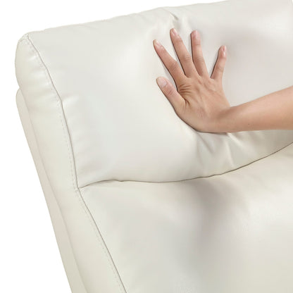 Beige Faux Leather Loveseat - 50.5" Modern Living Room Furniture