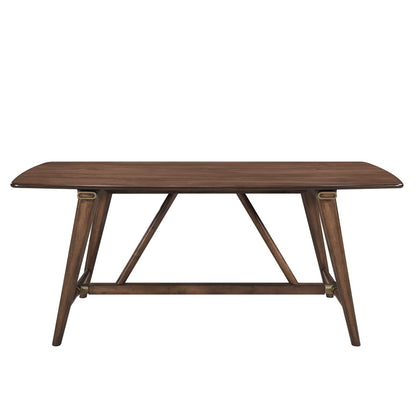 4-Person Brown Wood Dining Table Set