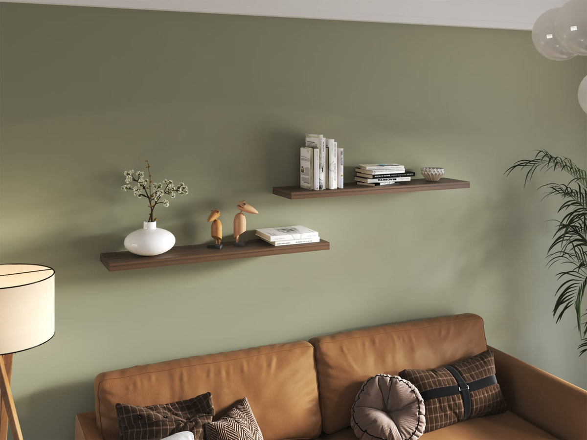 Light Brown Floating Shelves Set of 2 - 47 Inch Wide