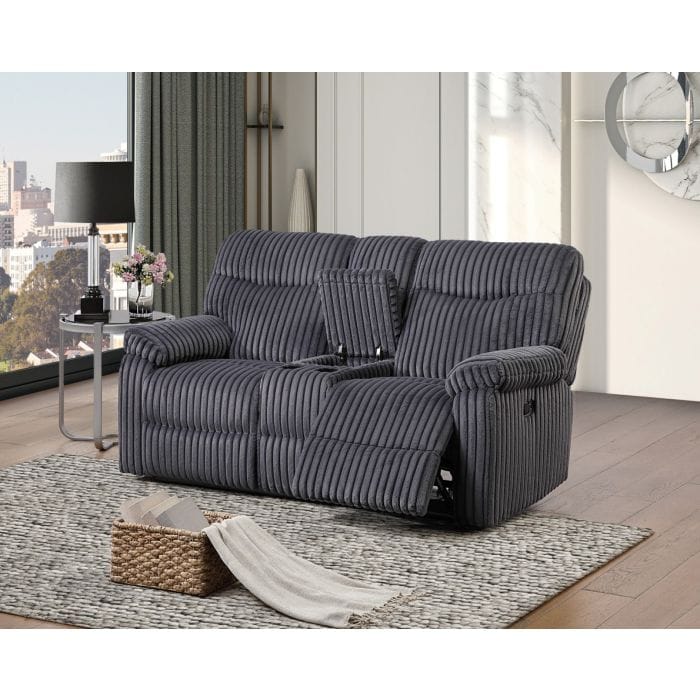 Gray Upholstered Recliner Loveseat - 73" Wide for Living Room