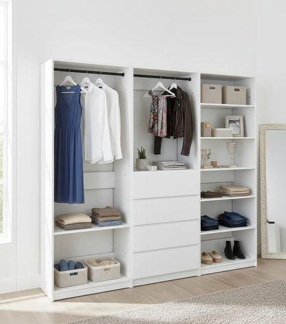Prosper White Freestanding Walk-In Closet System - Wood & Melamine