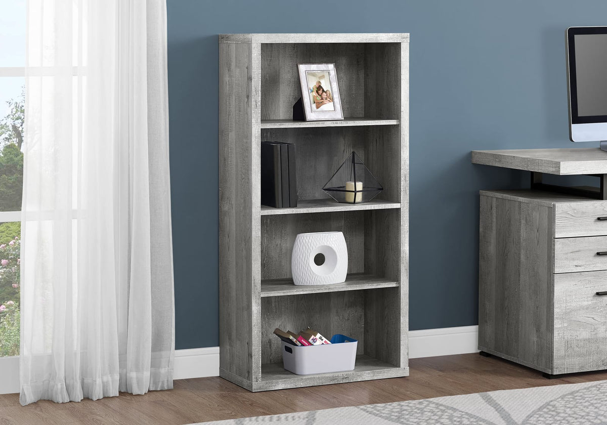 Grey Particle Board Bookshelf - 47.5" Tall Storage