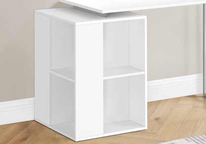White Computer Desk with Storage Shelves - 55" L Workstation for Home Office
