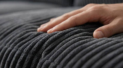 102" Black Linen Sectional Sofa - 5 Seat L-Shaped Couch