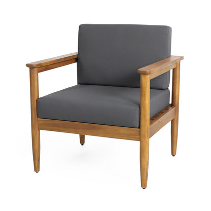 Gavin Club Chair - Dark Grey Acacia Wood Patio Seating