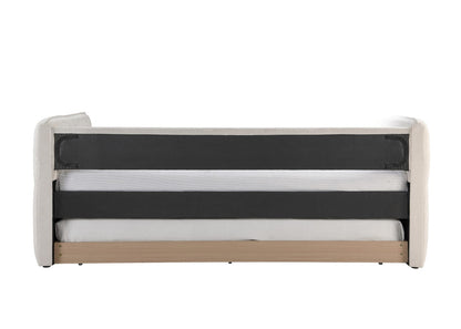 Oatmeal Modern Sofa Bed with Trundle - 86" Daybed for Living Room