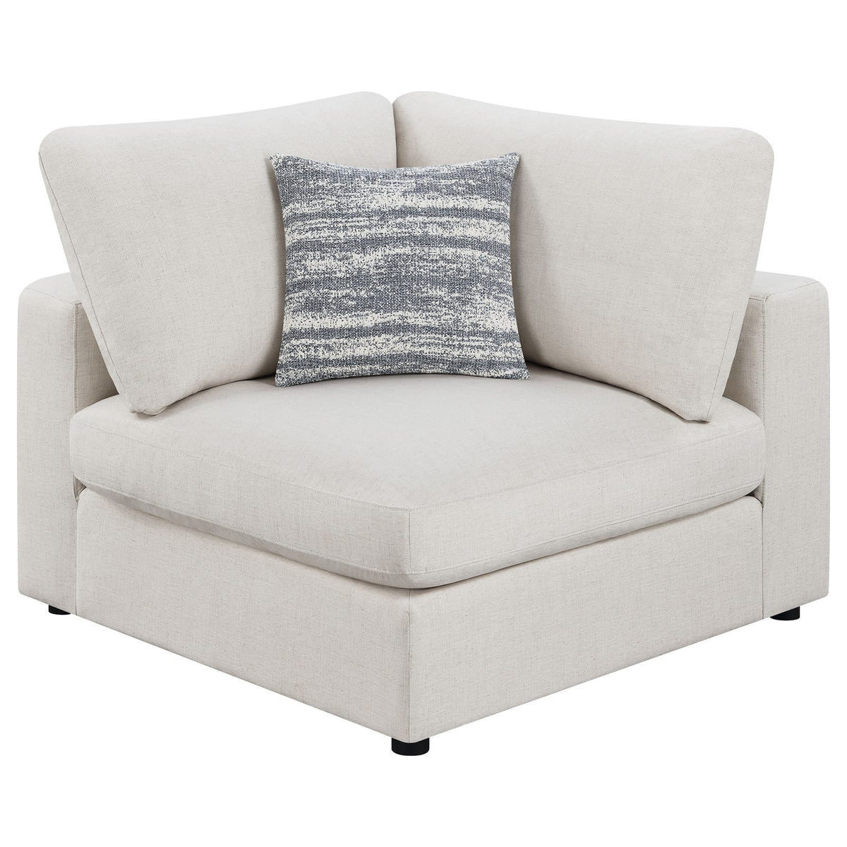 Large Beige Upholstered 6 Seat Sectional Sofa