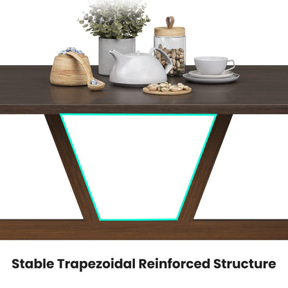 Dark Walnut Dining Table - 4-6 Person Rectangular Kitchen Table