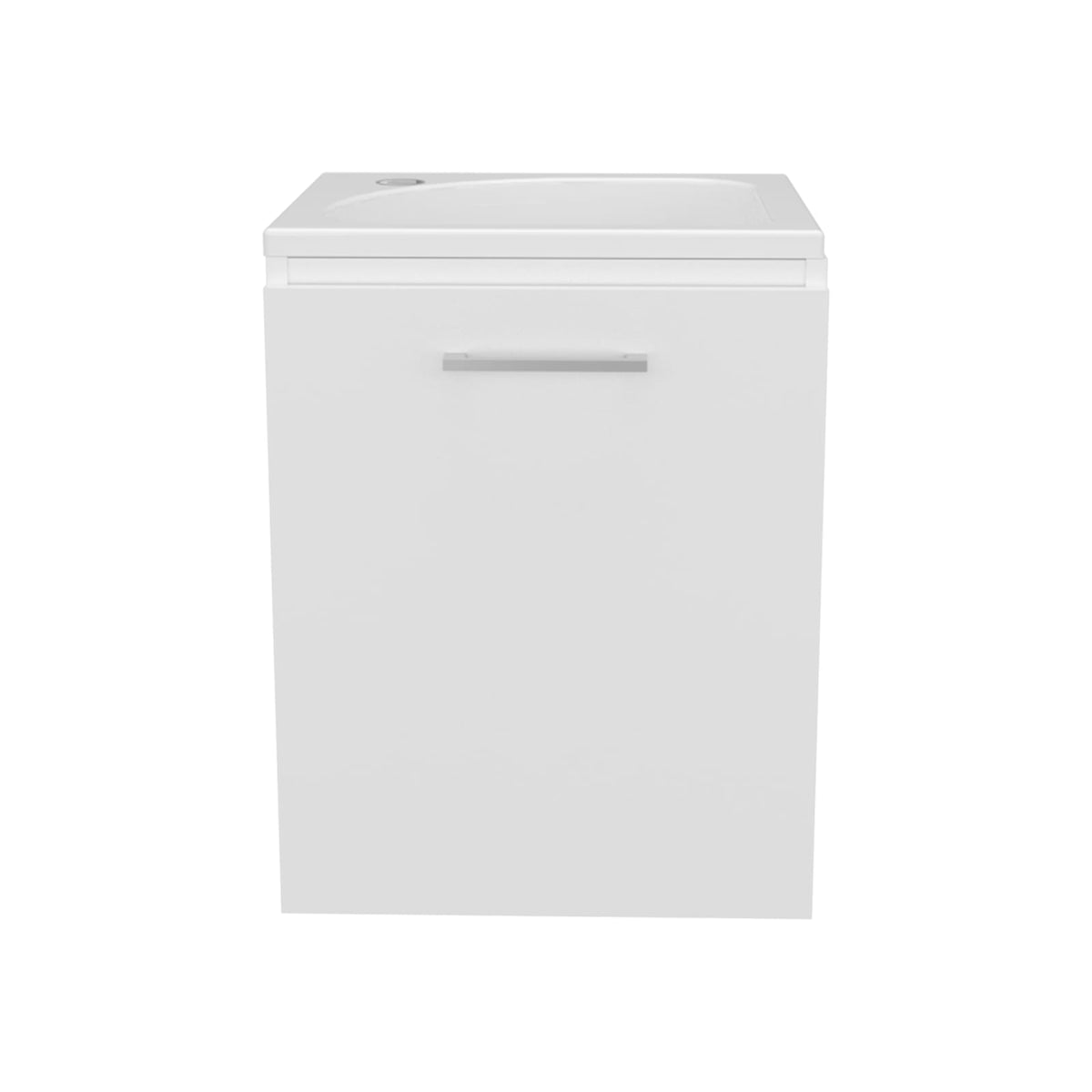 White MDF Bathroom Vanity - 15.7" Floating Storage