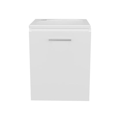 White MDF Bathroom Vanity - 15.7" Floating Storage