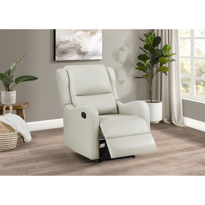 Ivory Faux Leather Recliner Chair - 30" W