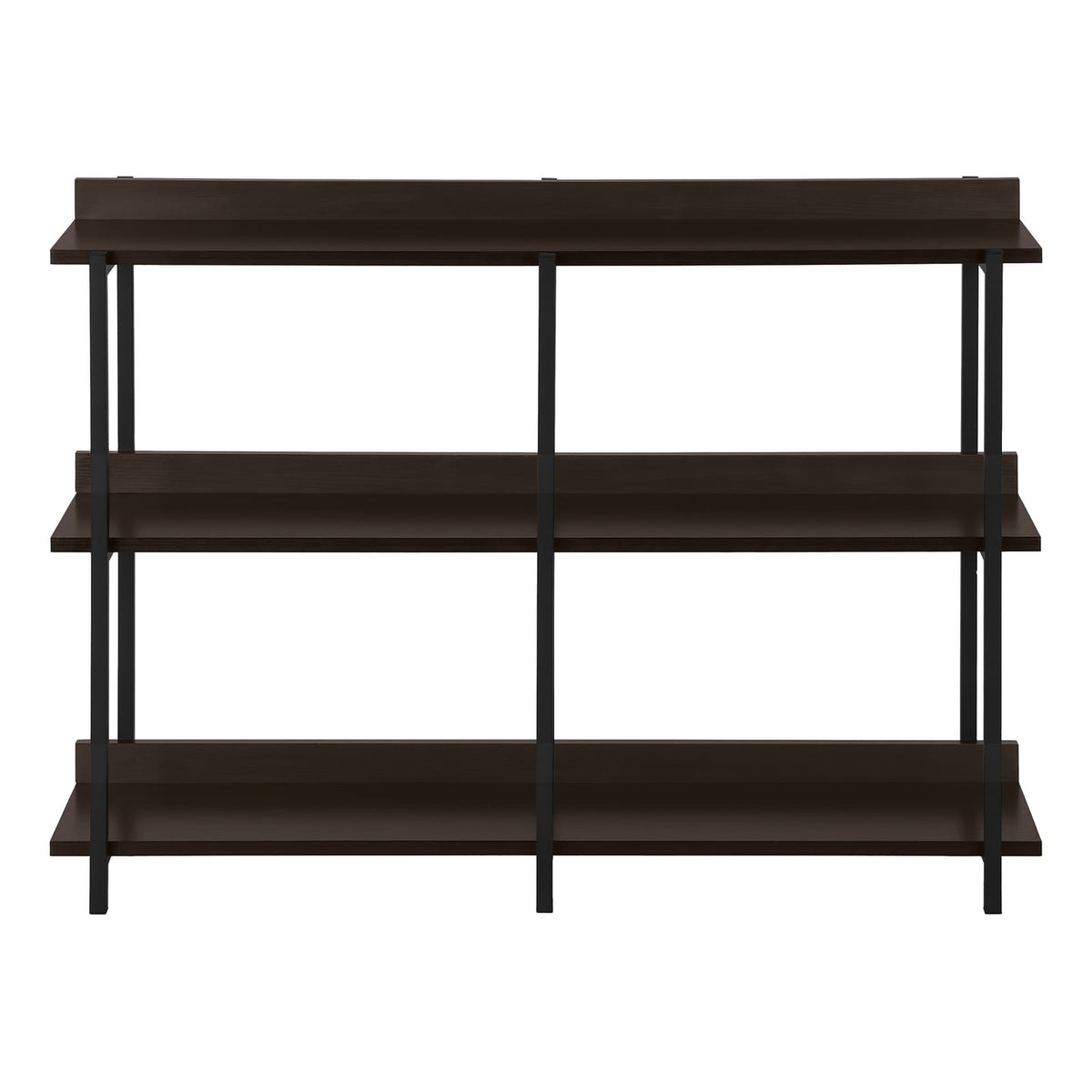 Accent Table, Console Table - Espresso & Black Metal