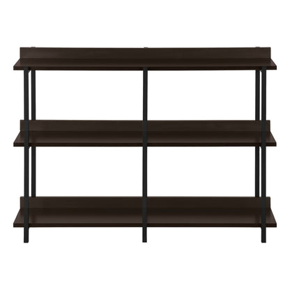 Accent Table, Console Table - Espresso & Black Metal