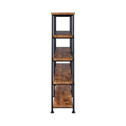 60" Brown Wood Office Bookcase - 4 Shelves