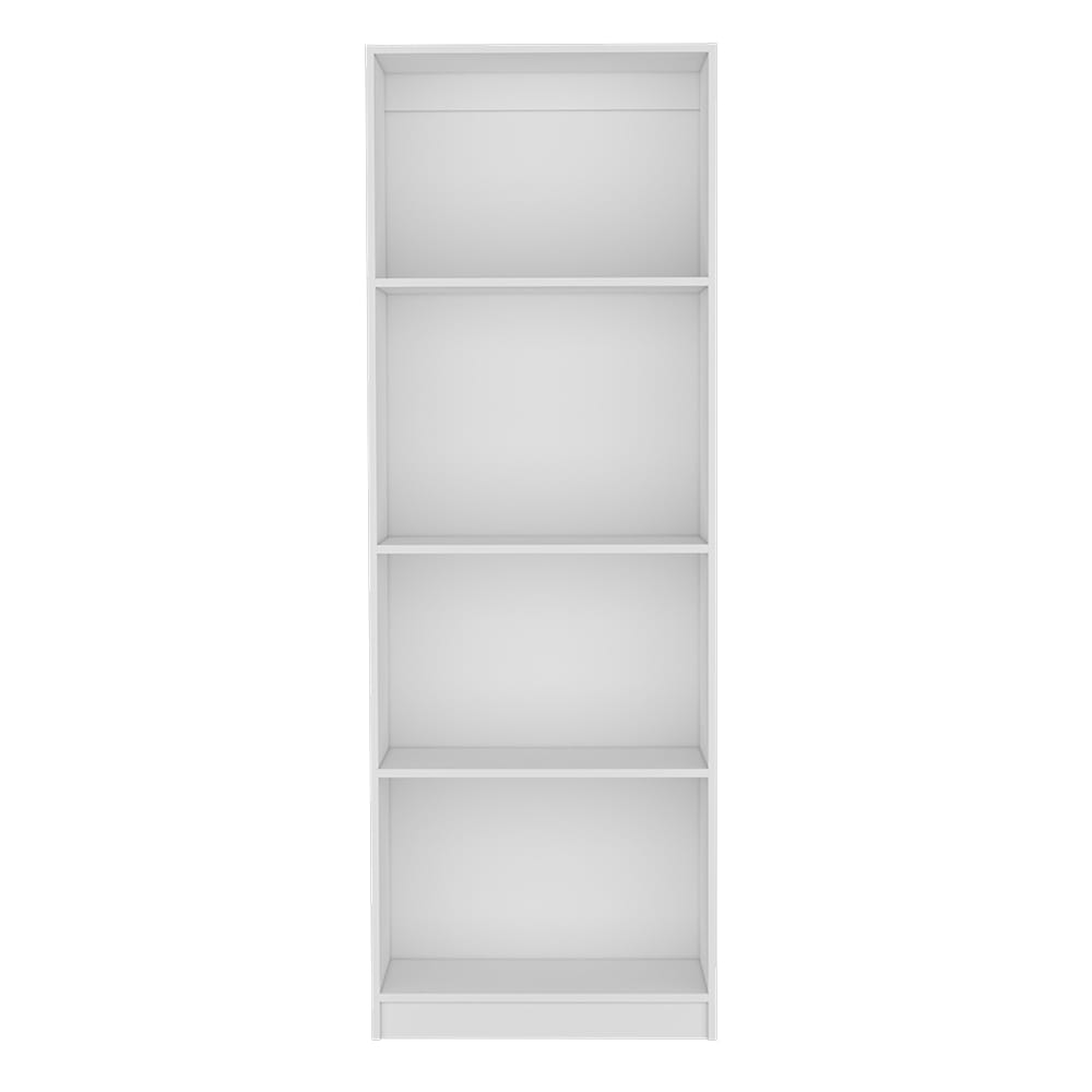 White Bookcase Benzoni - 4 Tier Storage Shelves