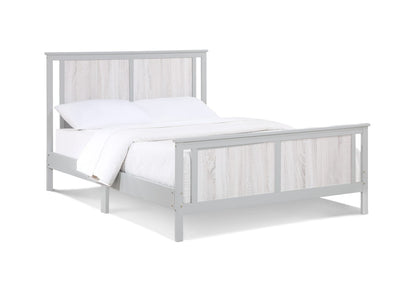 Gray Solid Wood Full Size Bed - Reversible Panel