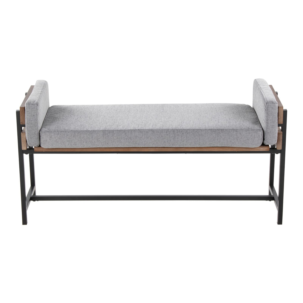 Grey Fabric Bench - Farmhouse Style Dining Benches