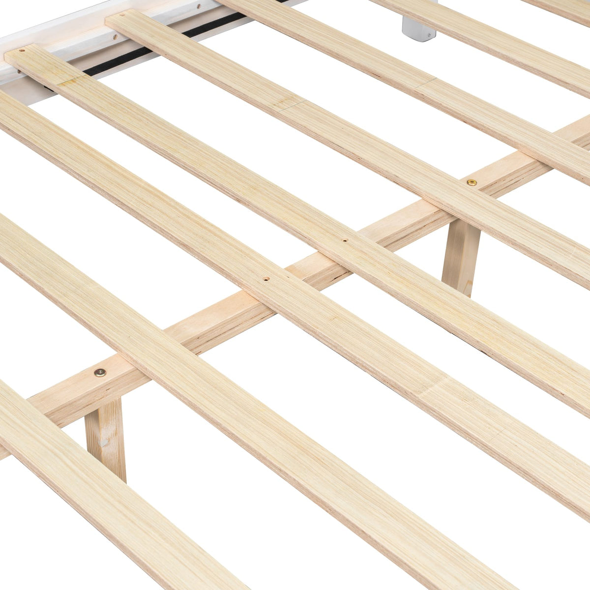 White Solid Wood Queen Bed Frame - Comfortable & Durable for Bedroom