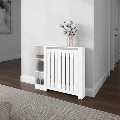 Radiator Cover Cabinet, 3 Shelves, White - Ready to Assemble