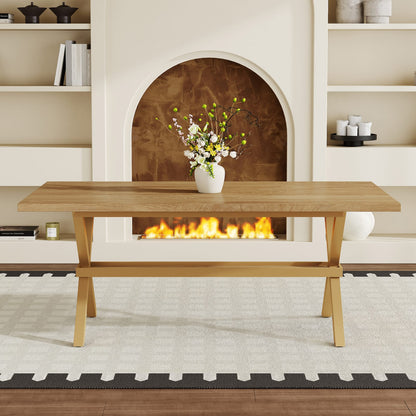 71 x 35.4 Wood Dining Table - Modern Minimalist Style
