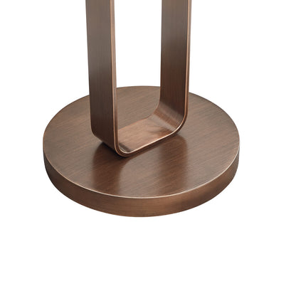 Antique Bronze Round Metal Accent Table for Living Room Decor