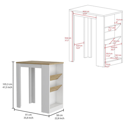 Syrah Kitchen Island - Rectangular Multicolor Particle Board