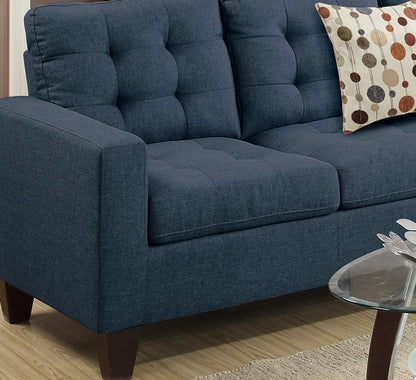 Modular Navy Sectional Sofa - 5 Seat, Polyfiber Fabric