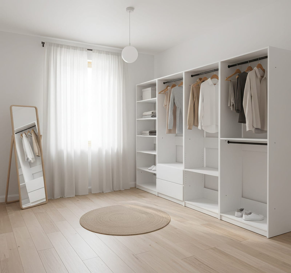 Prosper White Freestanding Walk-In Closet System - Wood & Melamine