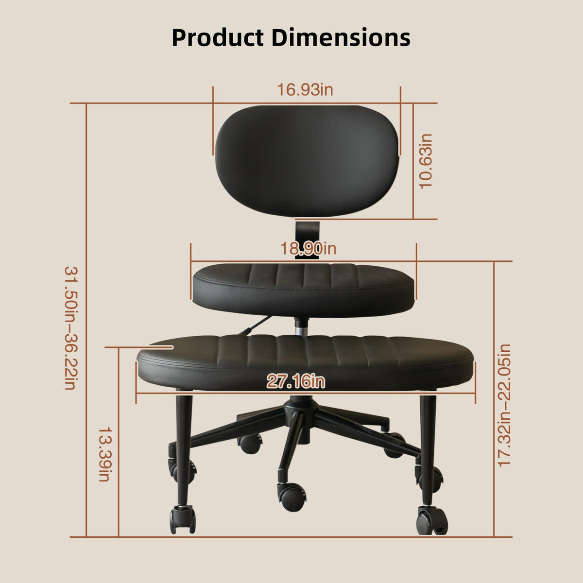 Black Faux Fur Cross Legged Office Chair - Ergonomic Support