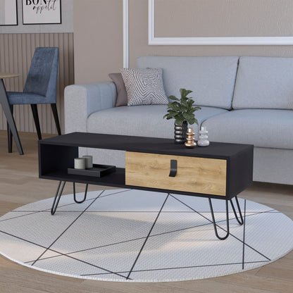 Wenge Wood Rectangular Coffee Table with Storage