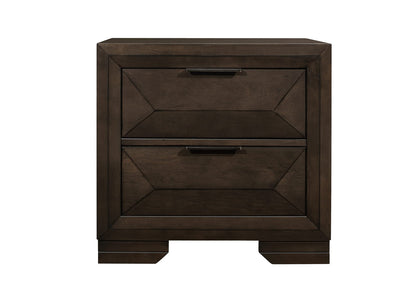 Contemporary Espresso 2-Drawer Nightstand - Bedroom Storage