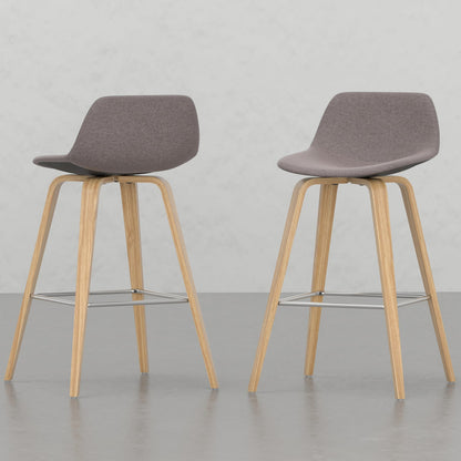Harvard Bentwood Stools - Mocha Wood & Fabric Comfort for Bedroom