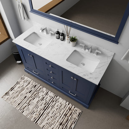 Navy Blue Double Bath Vanity - 60" W x 22" D - Wood & Plywood