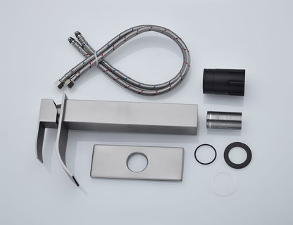 Brushed Nickel Single Handle Bathroom Faucet