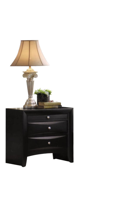 Black Nightstand with Drawer - Modern Bedroom Storage