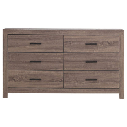Oak Barrel Farmhouse 6-Drawer Dresser for Bedroom