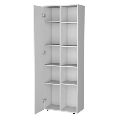 White Modern Kitchen Pantry - 5 Shelves, Particle Board