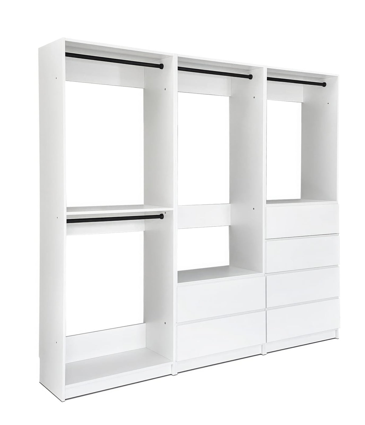 White Wood Walk-In Closet System - 5 Modular Units