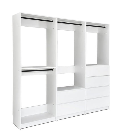 White Wood Walk-In Closet System - 5 Modular Units