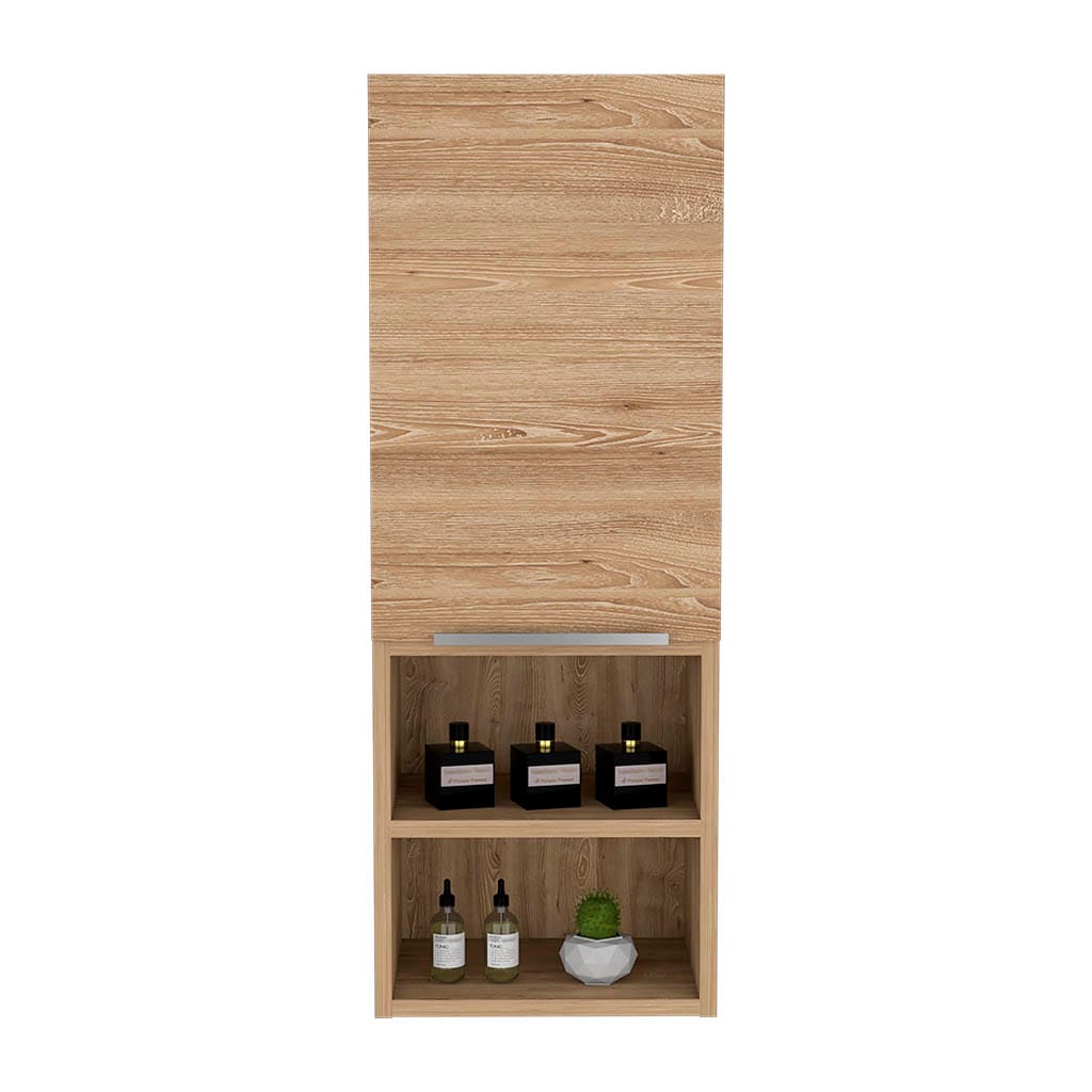 Beige Particle Board Medicine Cabinet - 32" Tall Storage
