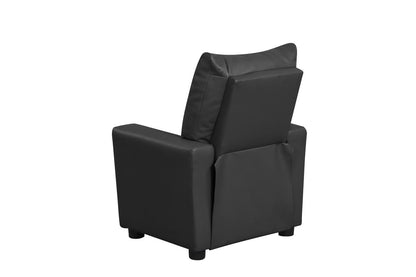 Black Kids Recliner Chair - PU Leather, 13" Seat