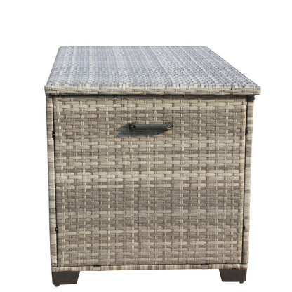 Grey PE Rattan Patio Storage Box - 148 Gallon