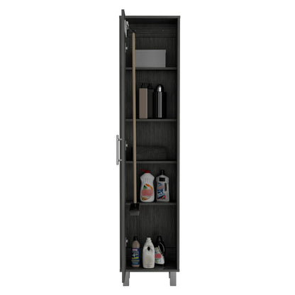 Living Room Gray Engineered Wood Storage Cabinet - 11.7 x 15.7 x 70.8", 10 Shelves
