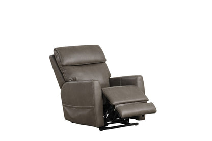 Contemporary Gray Foam Leather Lift Chair Extendable Footrest USB Controller