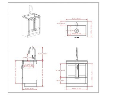 Reed Laundry Cabinet - Deluxe 28" White Wood Storage Vanities
