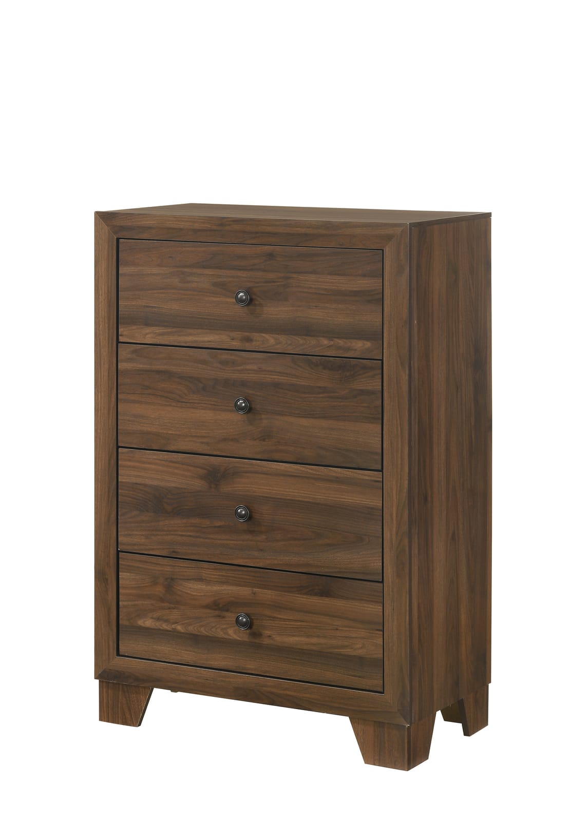 Brown Wood 4-Drawer Tall Chest Bedroom Dresser