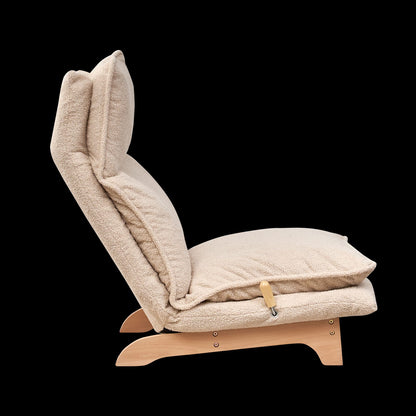 Beige Metal Folding Sofa Bed - Relaxing Lazy Chair for Living Room