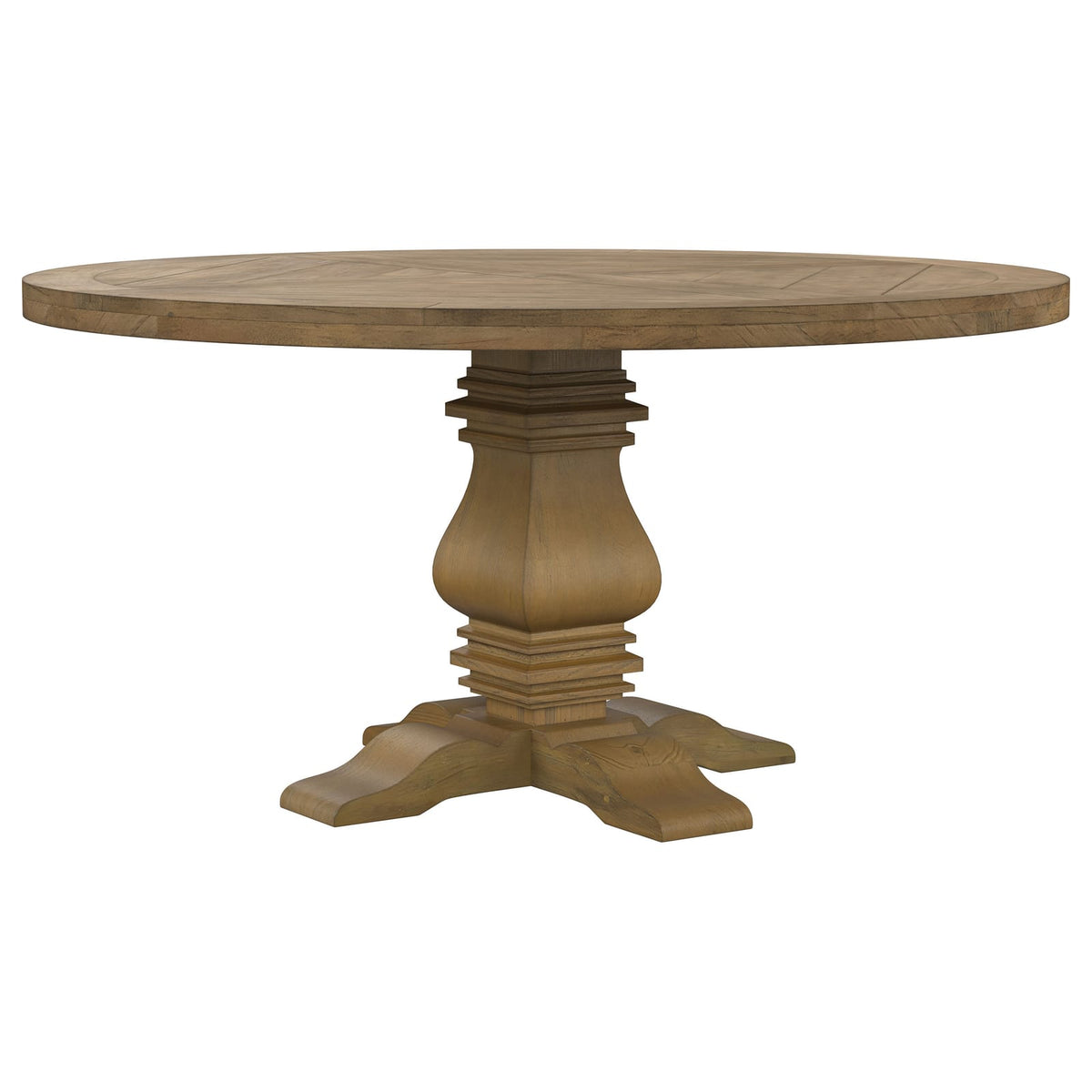 Rhea Rustic Honey Round Wood Dining Table - Seats 4